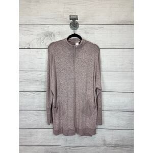 Ady P Plus Size Light Pink Purple Gray Soft Mock Neck Knit Sweater Top Size 2X